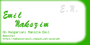 emil makszim business card